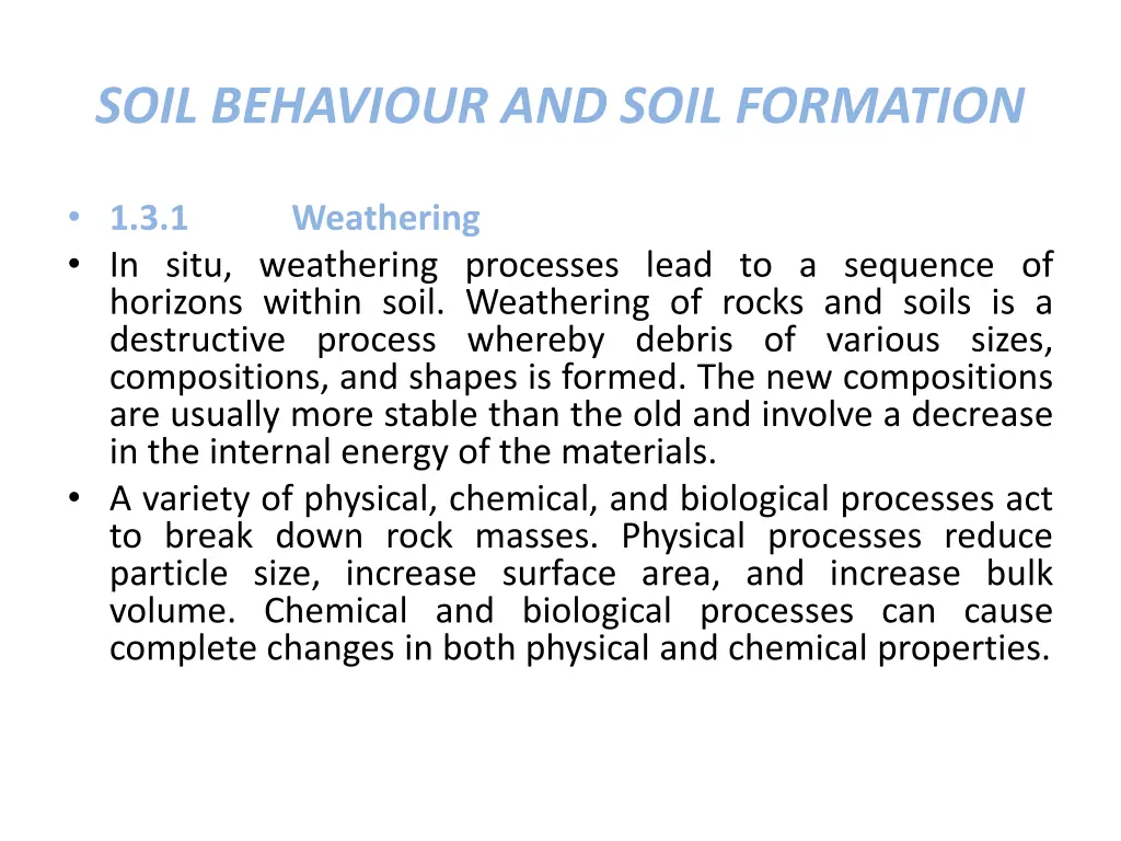 soil behaviour and soil formation 6