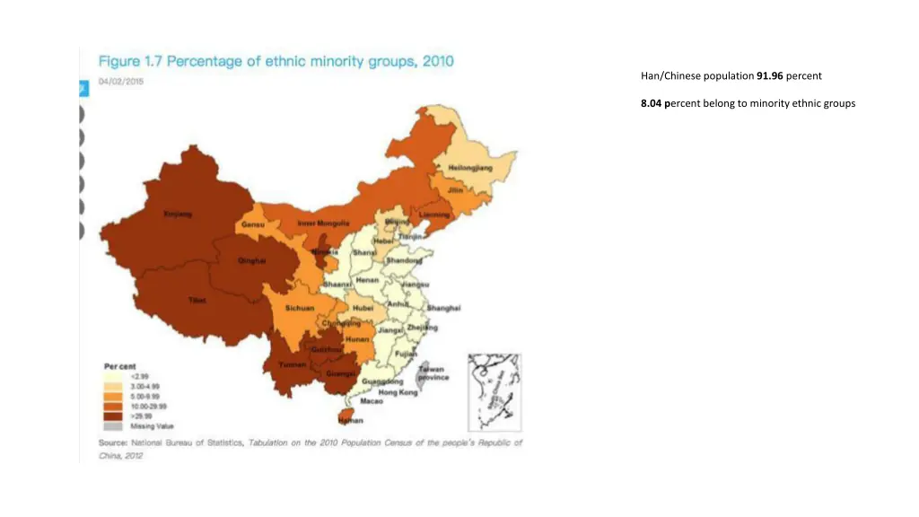 han chinese population 91 96 percent