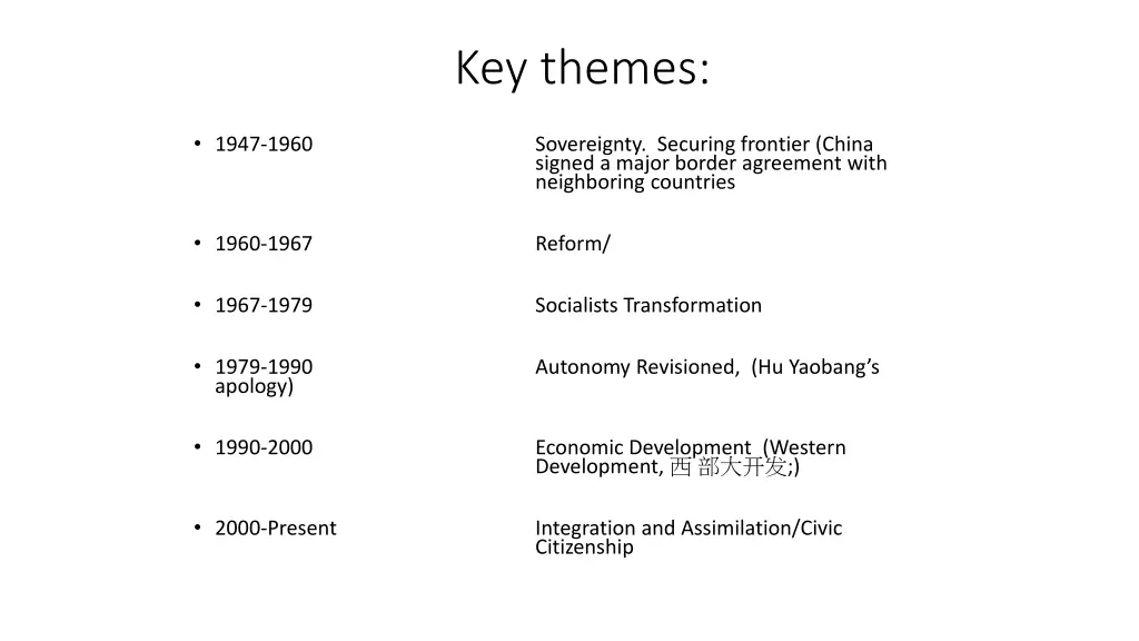 key themes