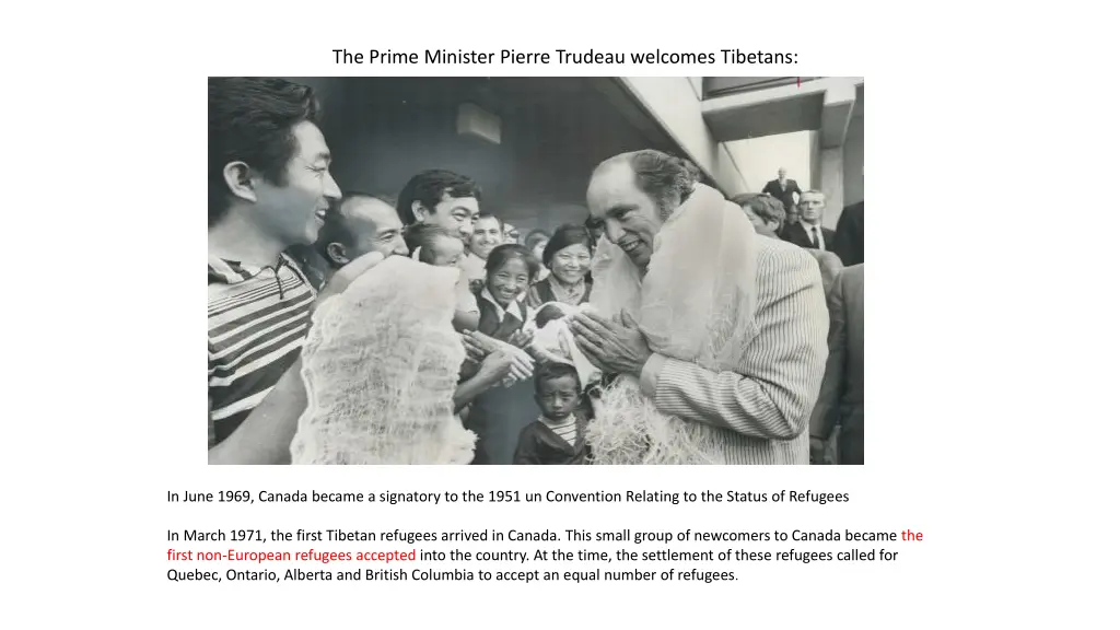 the prime minister pierre trudeau welcomes