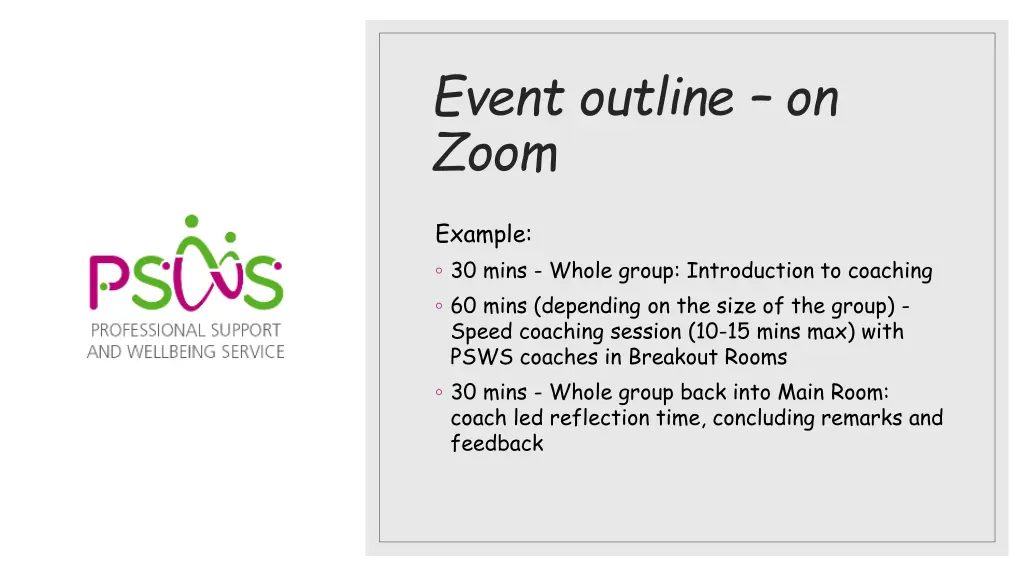 event outline on zoom