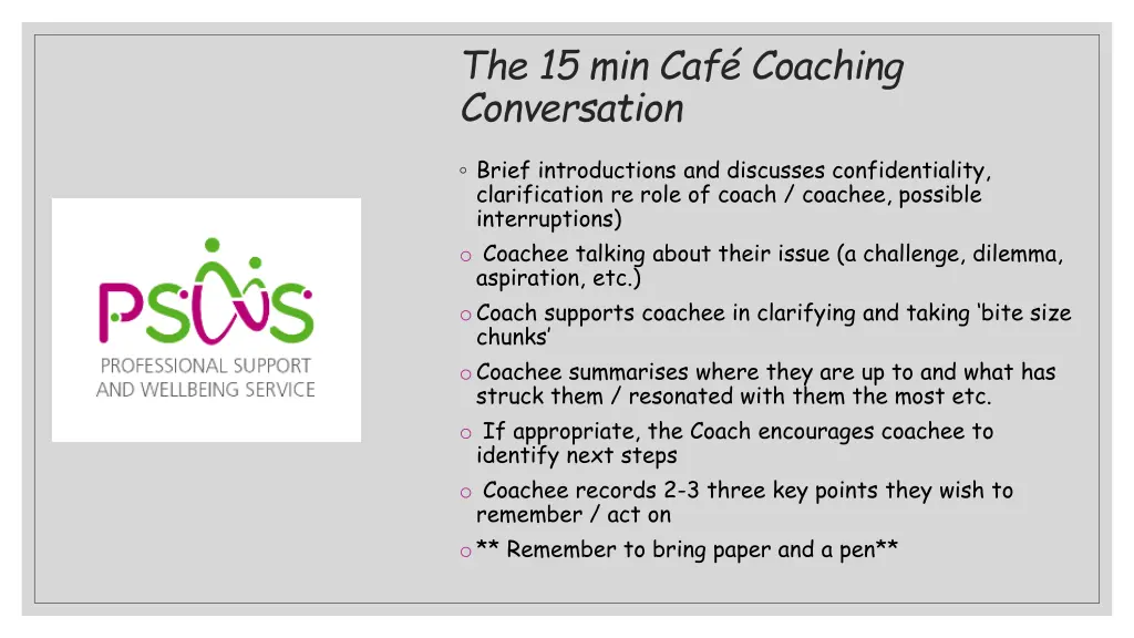 the 15 min caf coaching conversation