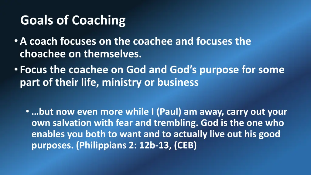 goals of coaching