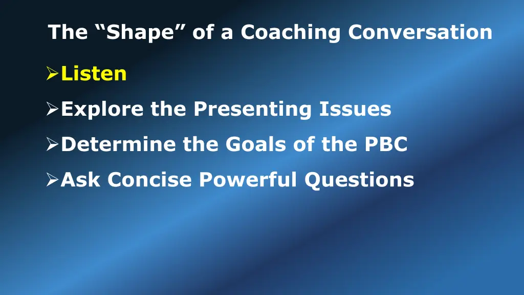 the shape of a coaching conversation 1