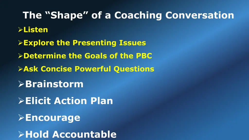 the shape of a coaching conversation 2