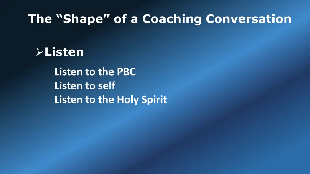 the shape of a coaching conversation