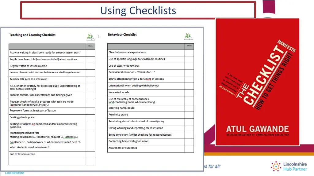 using checklists