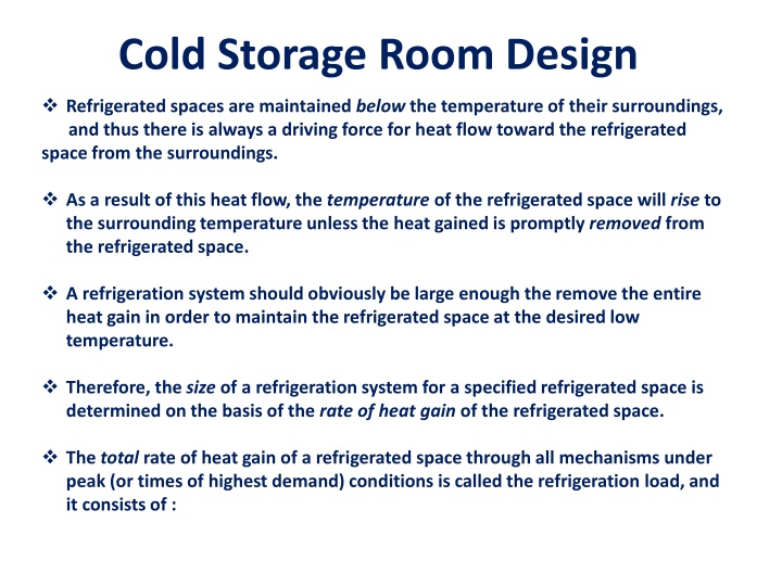 cold storage room design