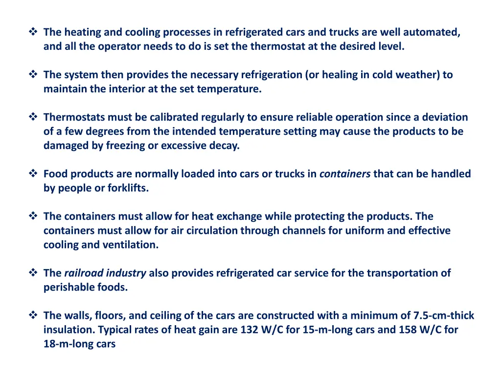 the heating and cooling processes in refrigerated