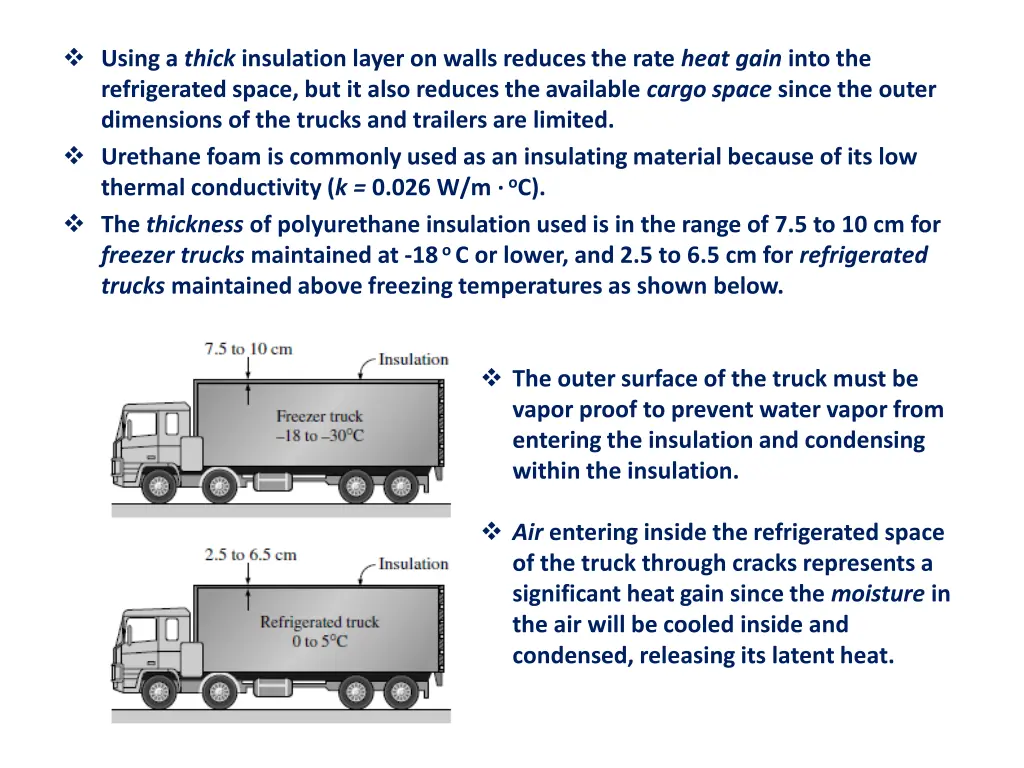 using a thick insulation layer on walls reduces