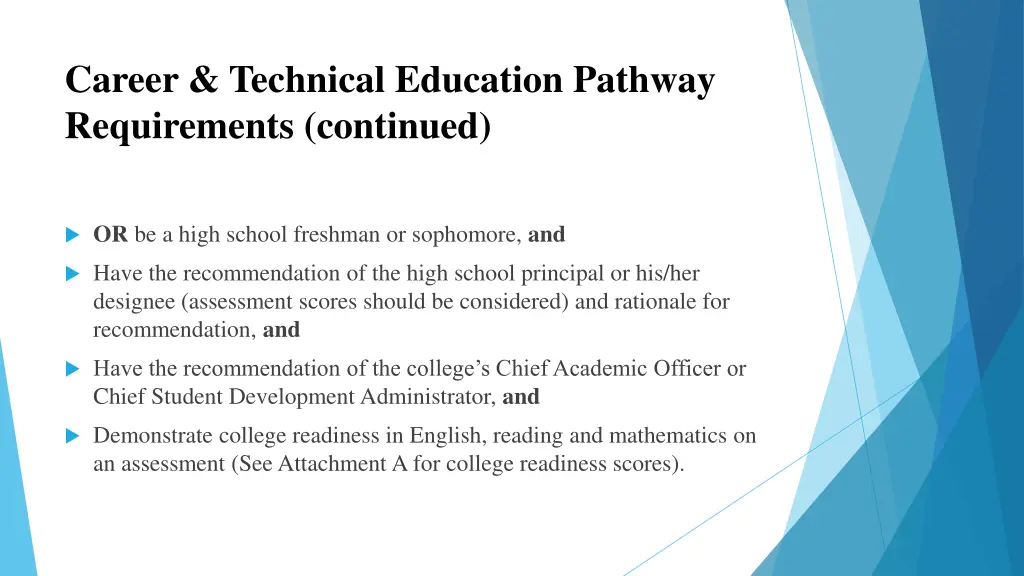 career technical education pathway requirements 2