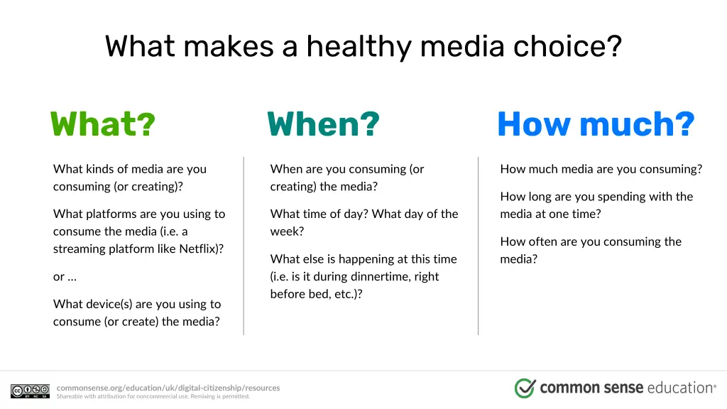 what makes a healthy media choice