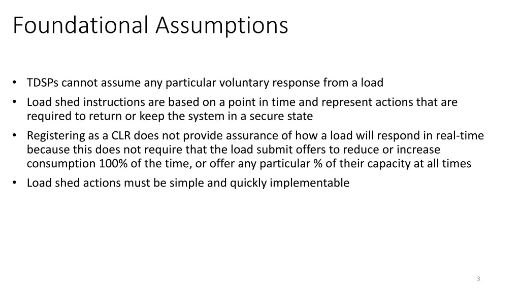 foundational assumptions