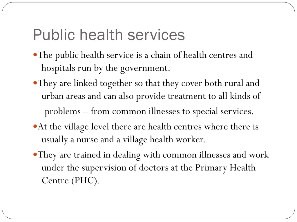 public health services