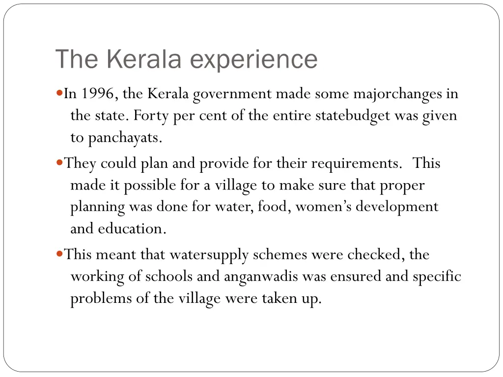 the kerala experience