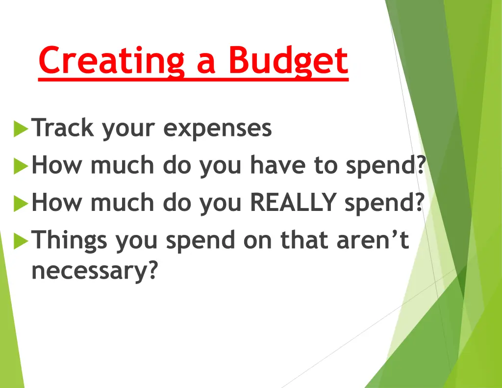 creating a budget