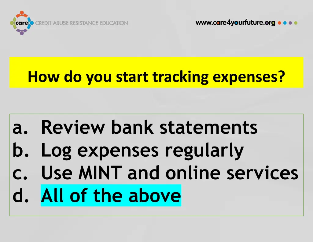 how do you start tracking expenses 1