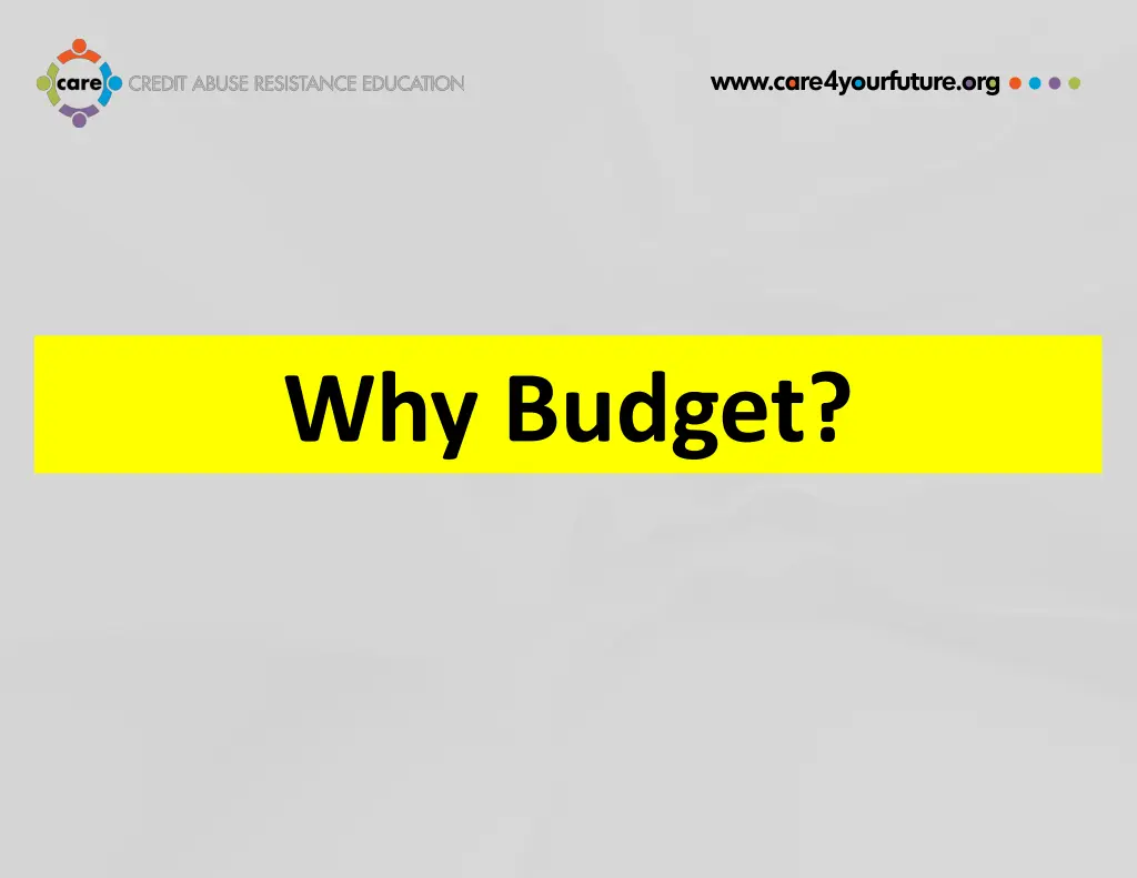 why budget 1