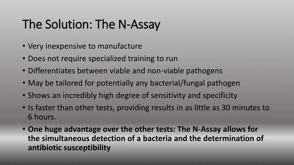 the solution the n the solution the n assay