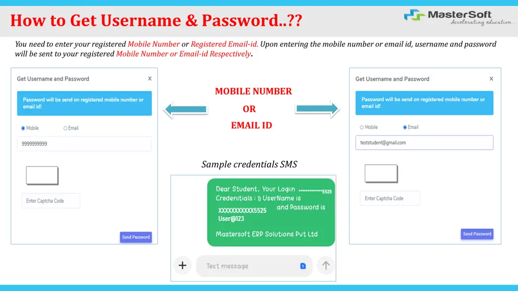 how to get username password