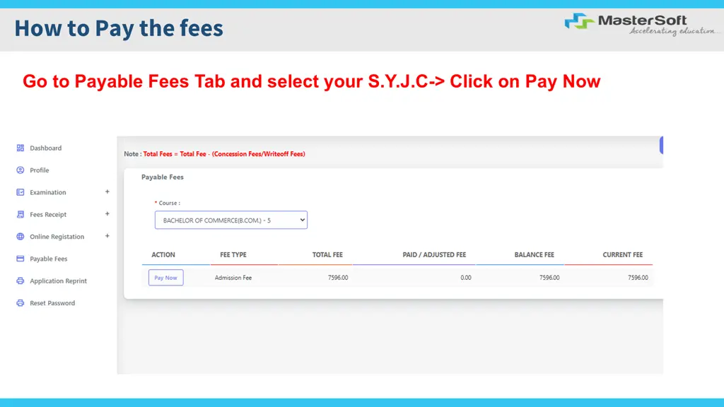 how to pay the fees