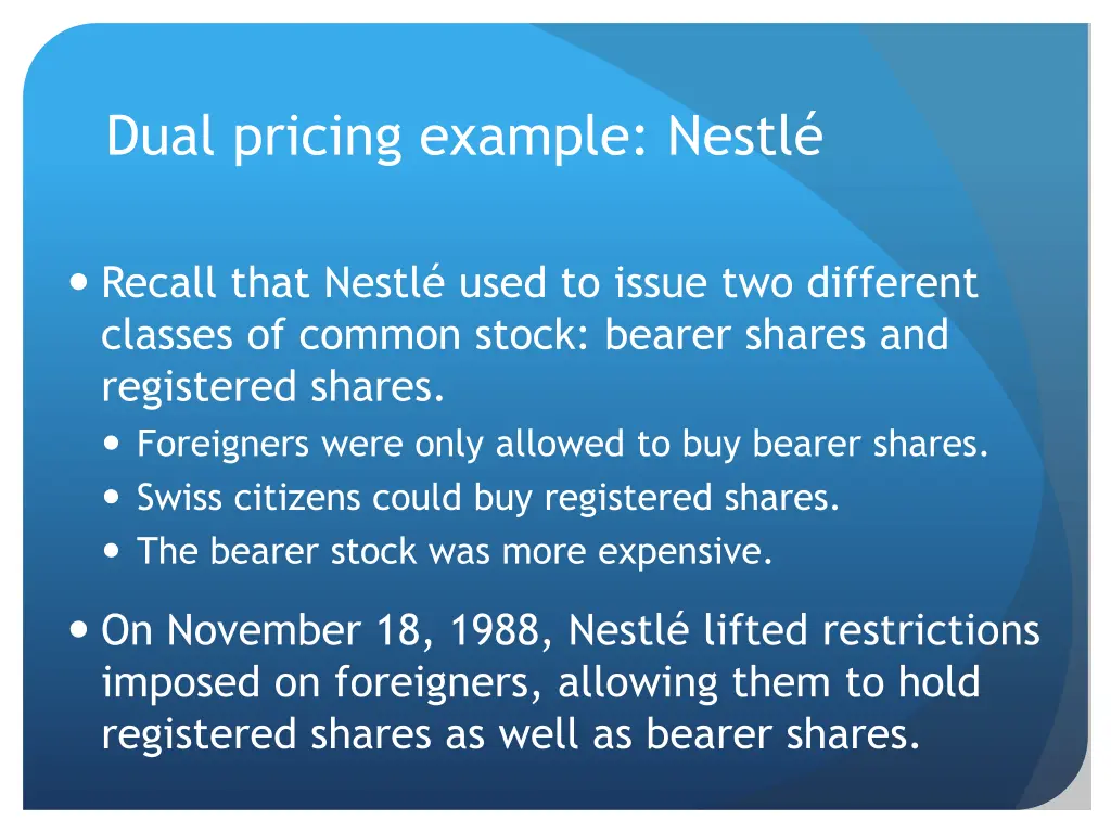 dual pricing example nestl