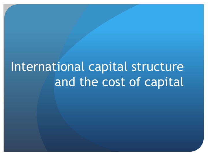 international capital structure and the cost