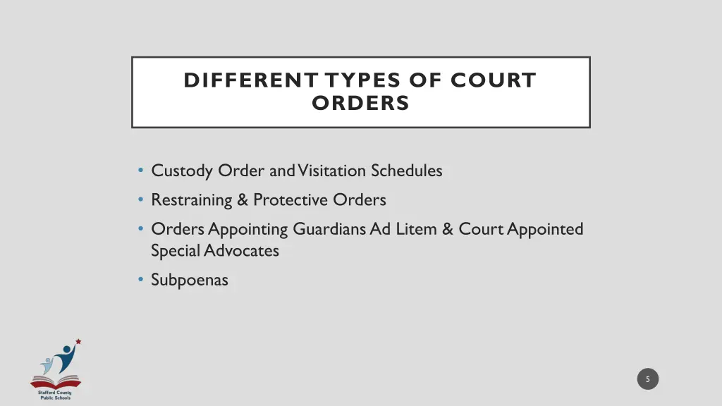 different types of court orders