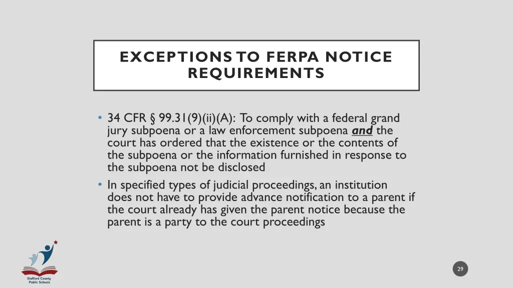 exceptions to ferpa notice requirements