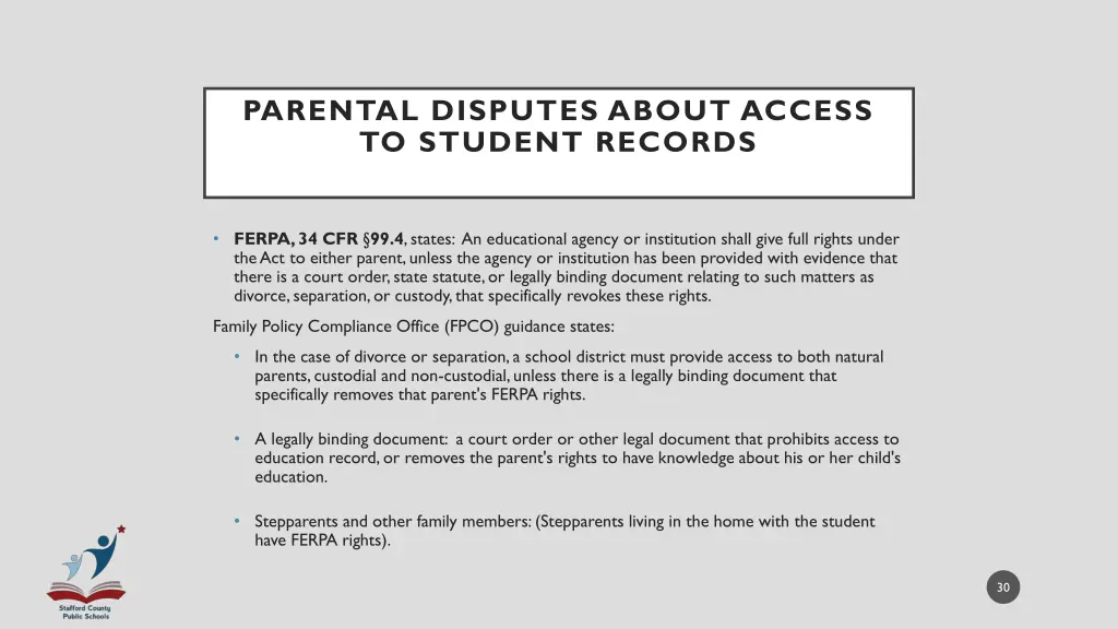 parental disputes about access to student records