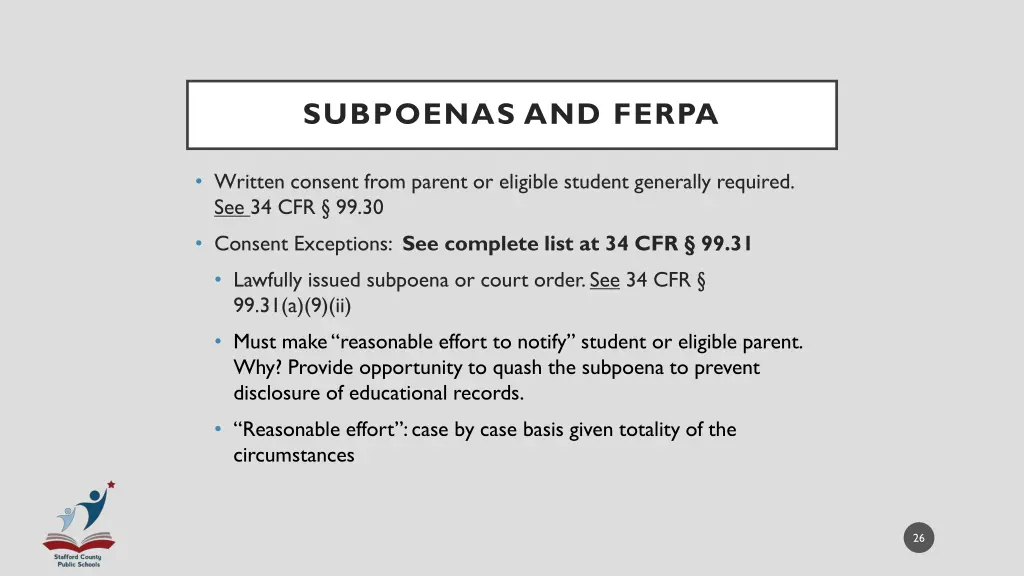 subpoenas and ferpa