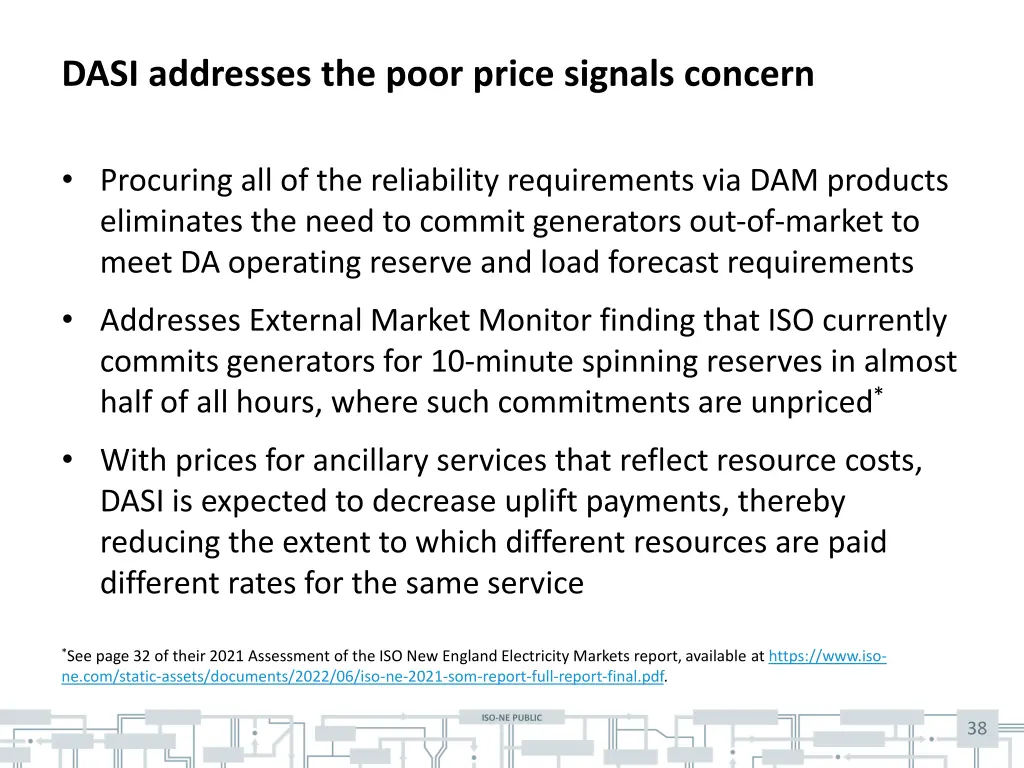 dasi addresses the poor price signals concern