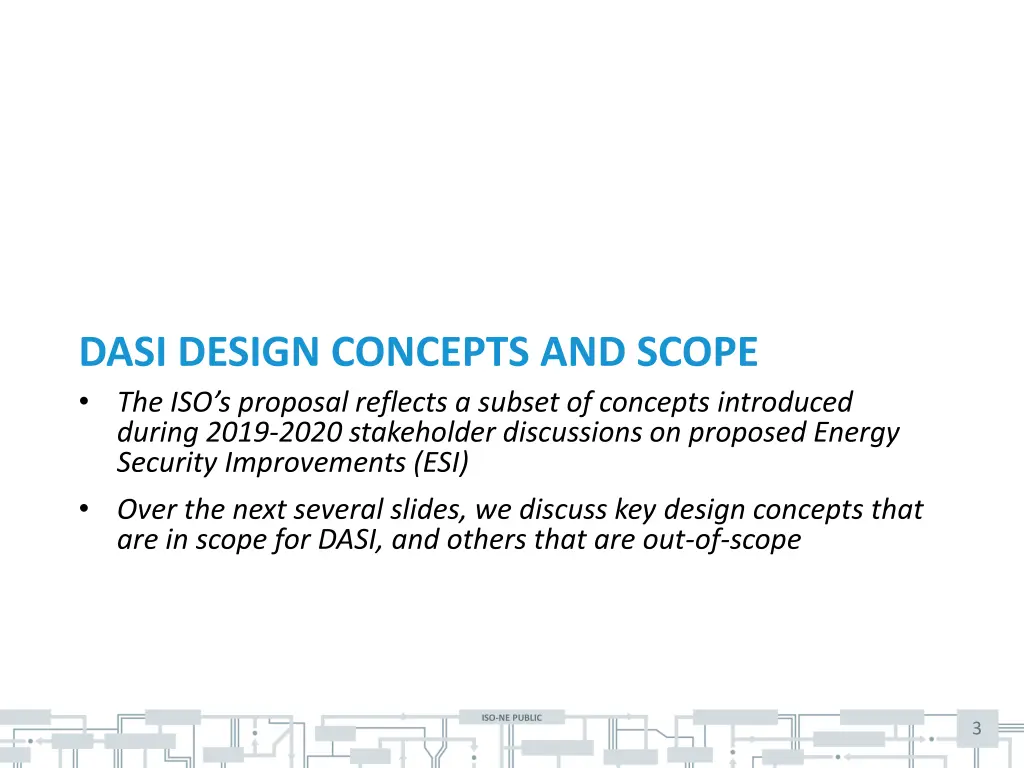 dasi design concepts and scope the iso s proposal