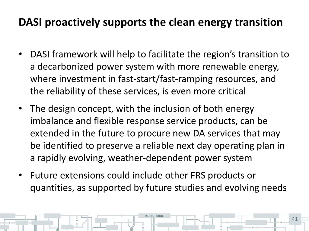 dasi proactively supports the clean energy