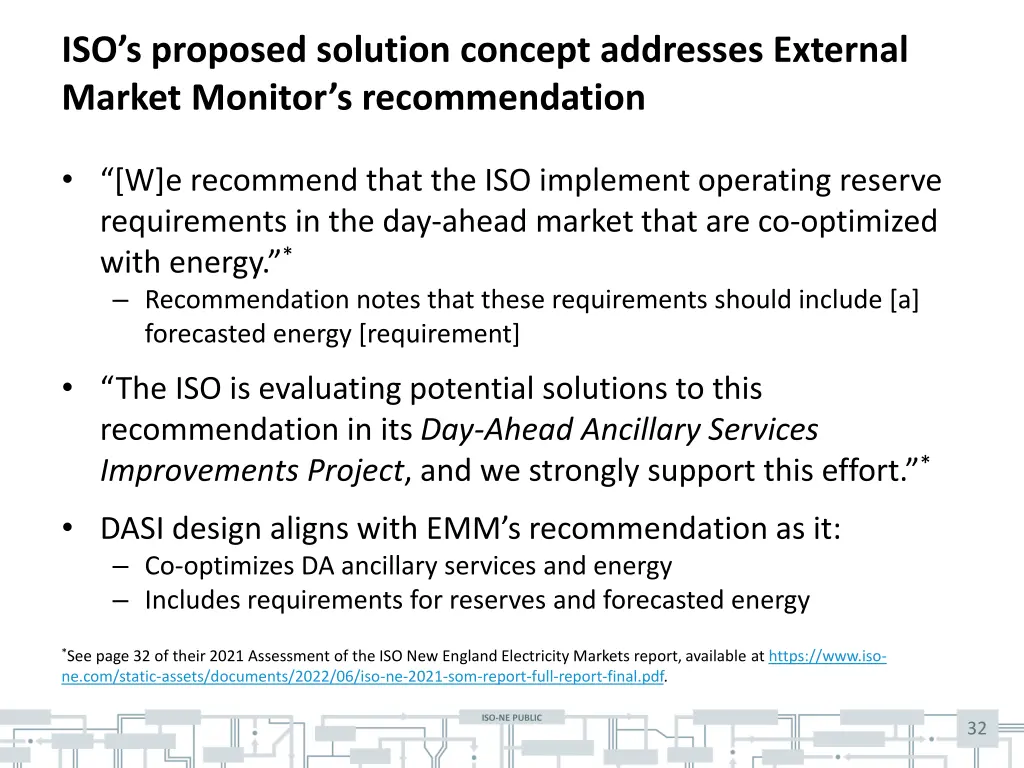 iso s proposed solution concept addresses