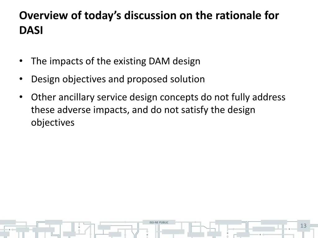 overview of today s discussion on the rationale