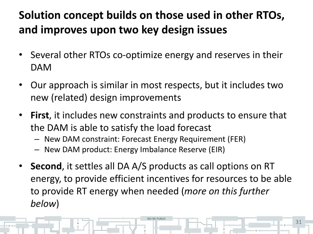 solution concept builds on those used in other