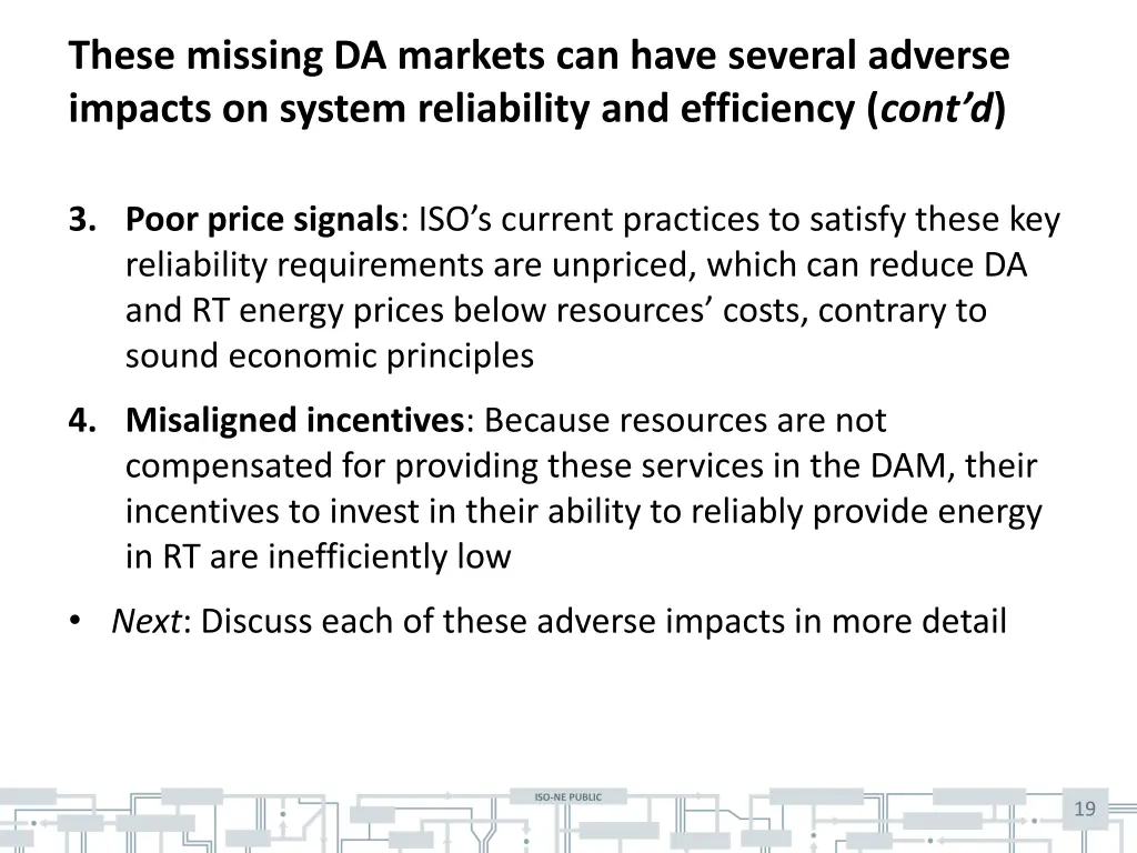 these missing da markets can have several adverse 1