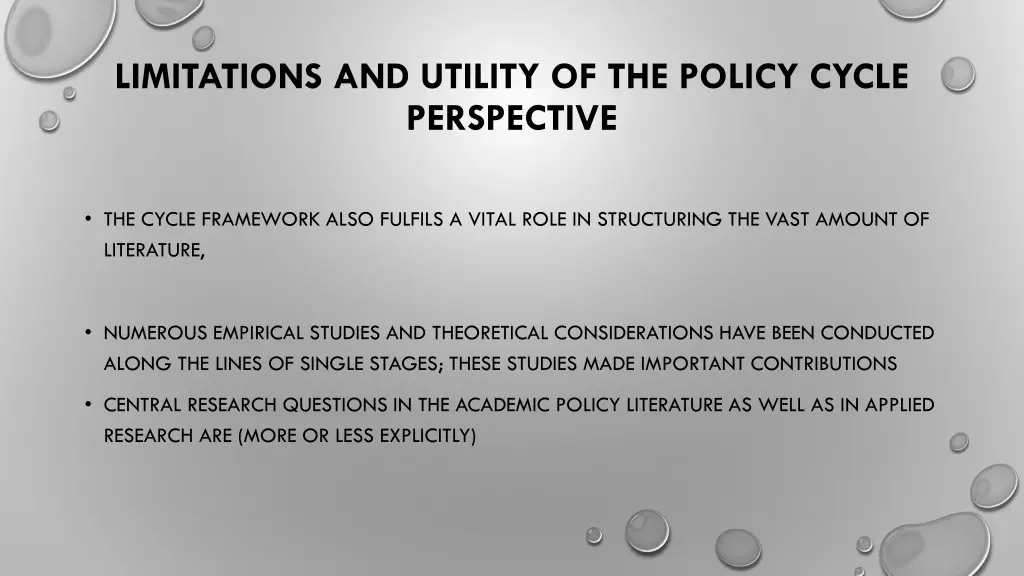 limitations and utility of the policy cycle 1