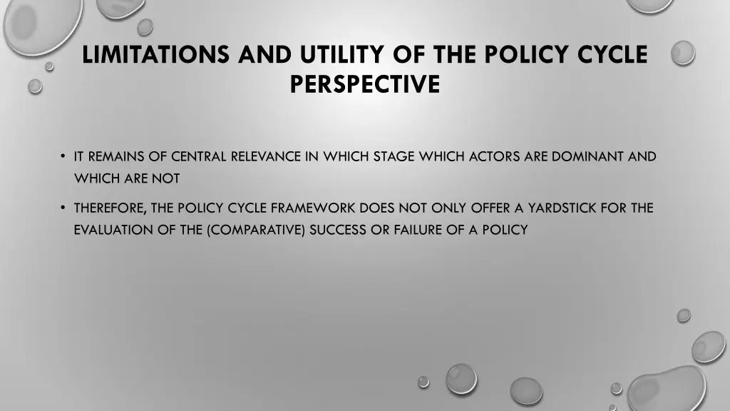 limitations and utility of the policy cycle 2