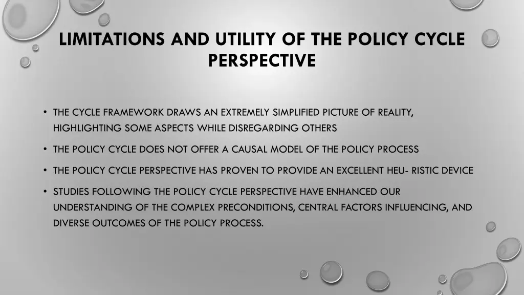 limitations and utility of the policy cycle