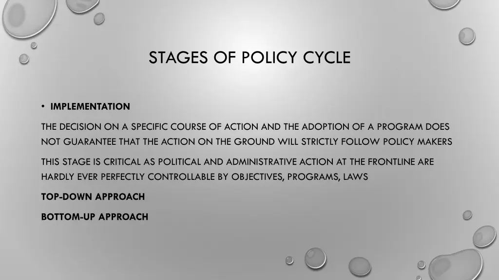 stages of policy cycle 2