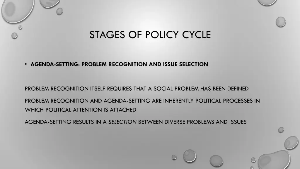 stages of policy cycle