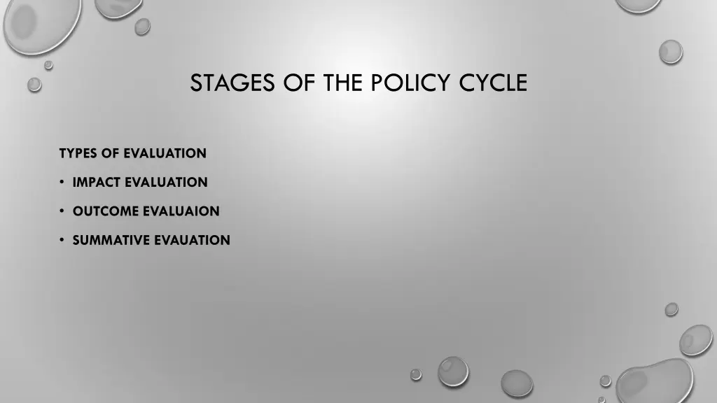 stages of the policy cycle