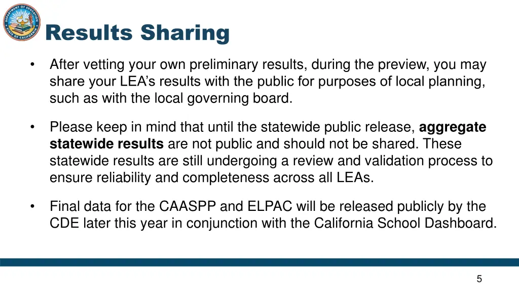 results sharing