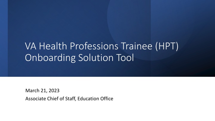 va health professions trainee hpt onboarding