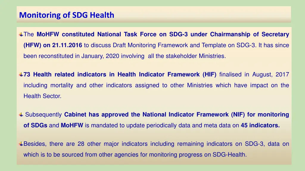 monitoring of sdg health