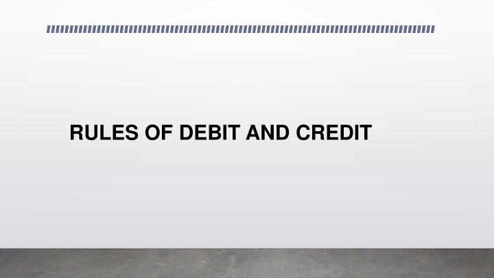 rules of debit and credit