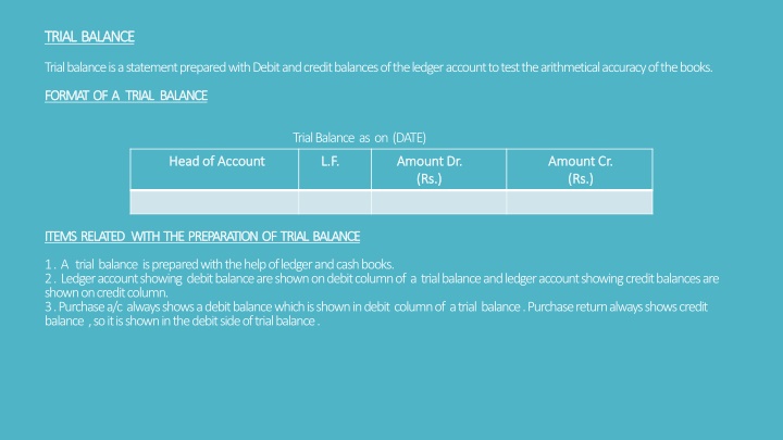 trial balance trial balance