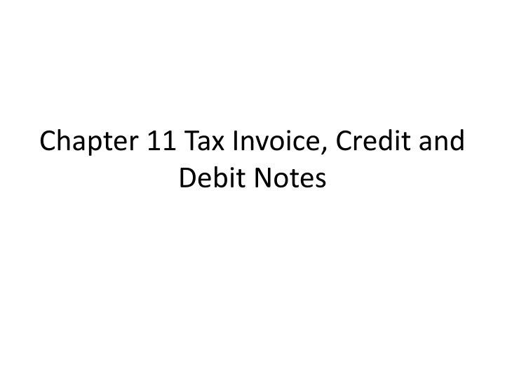 chapter 11 tax invoice credit and debit notes